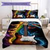 1PC Electric guitar Theme Bedding Quilt Set Quilt Cover Pillowcase Home Decoration Birthday Gift (1 * duvet cover + 2 * pillowcase, without core)A1