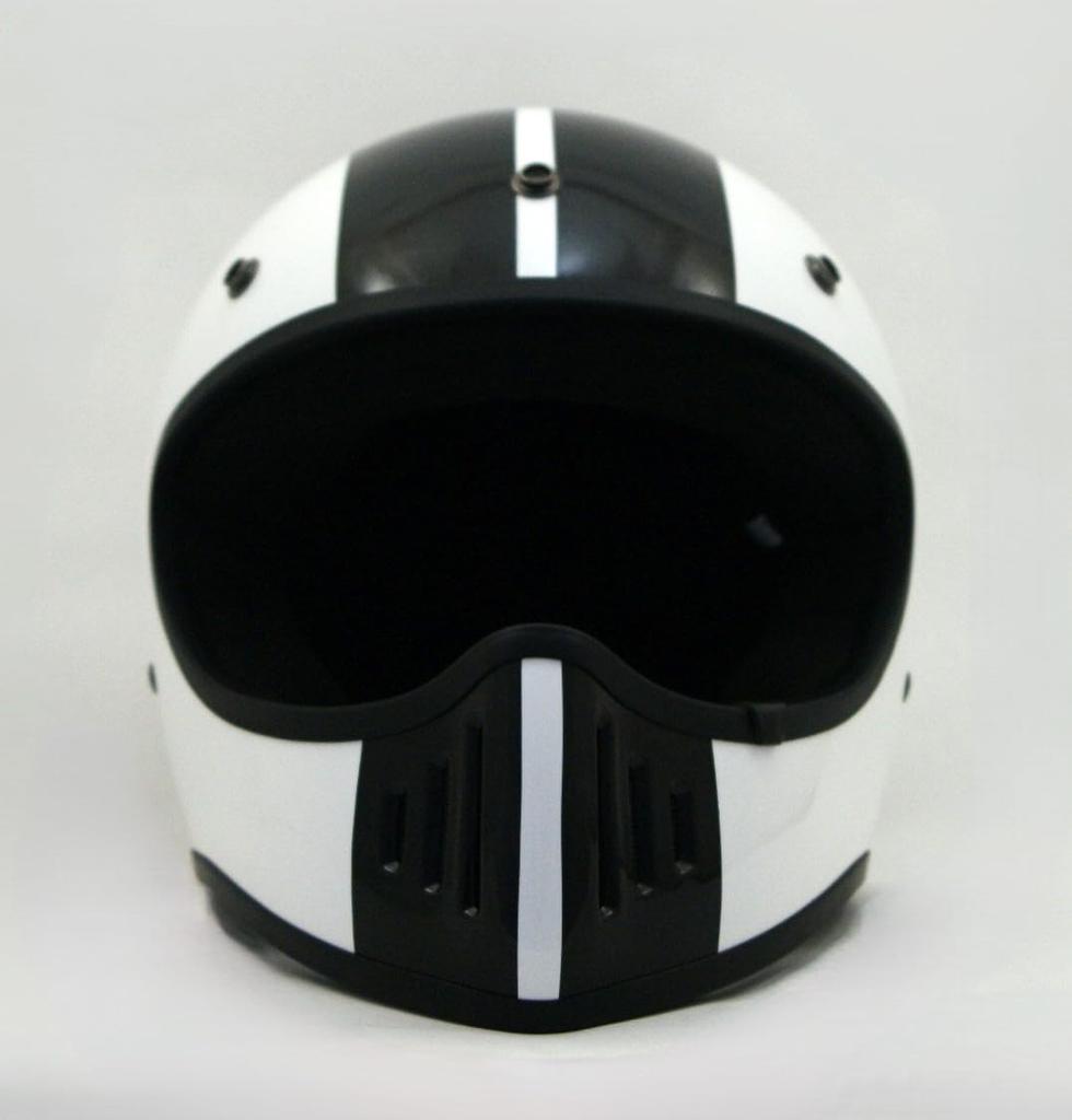 SunUp COBRA Full Face Motorcycle Size L White SM-002 Helmet, (59-60cm),