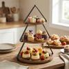 3 Tier Large Tiered Serving Tray Large Capacity Wood Cupcakes Tower Dessert Display Shelves for Wedding/Farmhouse/Kitchen Decor