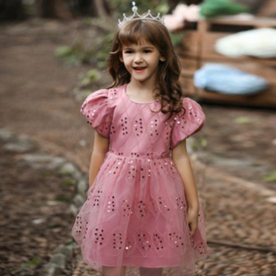 Girls' Formal Princess Dress with Train – Wedding, Runway, Piano Performance, Puffy Skirt