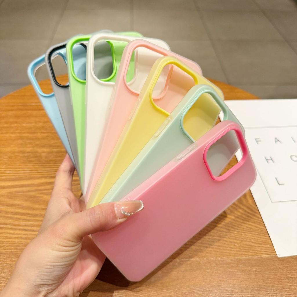 Lightweight Shockproof PP Phone Case for iPhone 15 14 13 Pro Max Solid Color Matte Cover