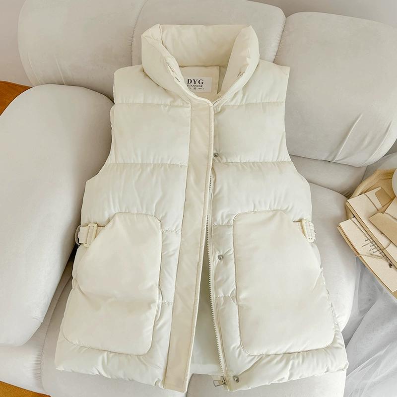 Cotton Waistcoat Women's Autumn and Winter Korean Version of The Stand-up Collar Loose Outer Wear Sleeveless Cotton Waistcoat Cotton Waistcoat