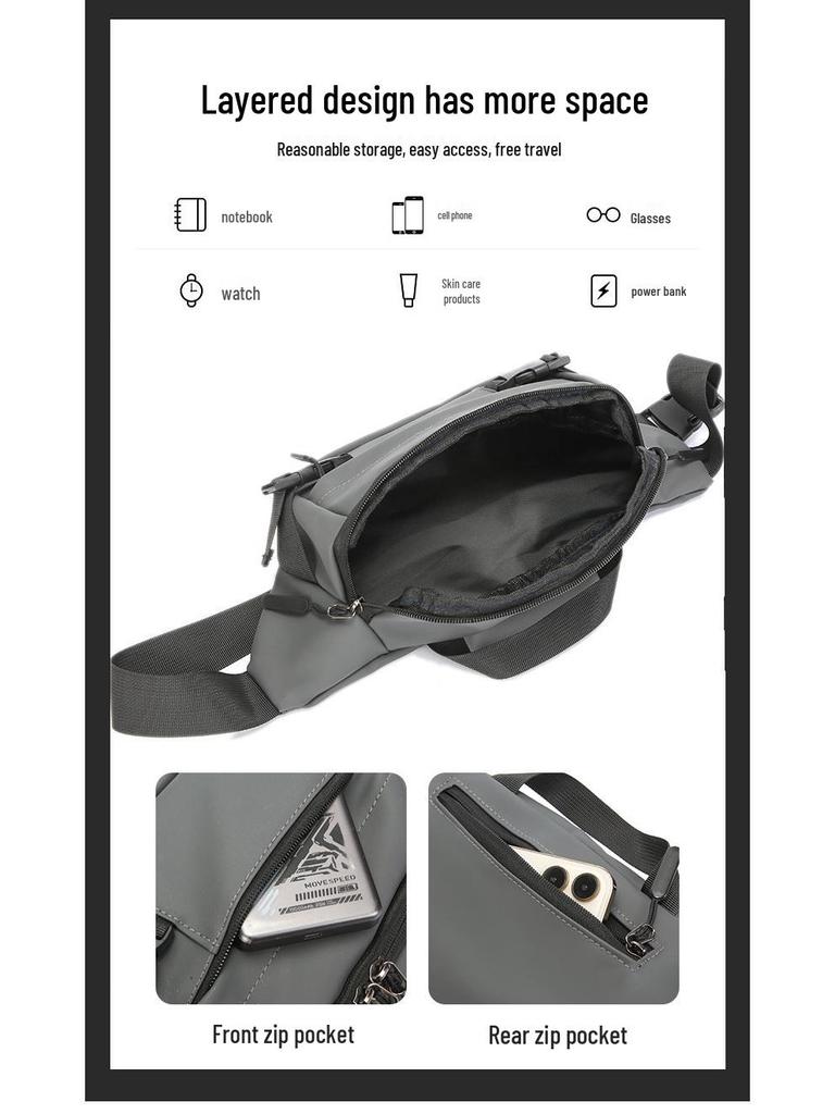 Men's Trendy Waterproof Crossbody Chest Bag - Casual & Versatile for Workwear or Sports