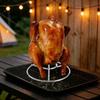 Whole Chicken Roasting Rack with Vertical Center Support and Open Wire Frame for Camping Cookouts, Backyard Barbecues, and Gatherings
