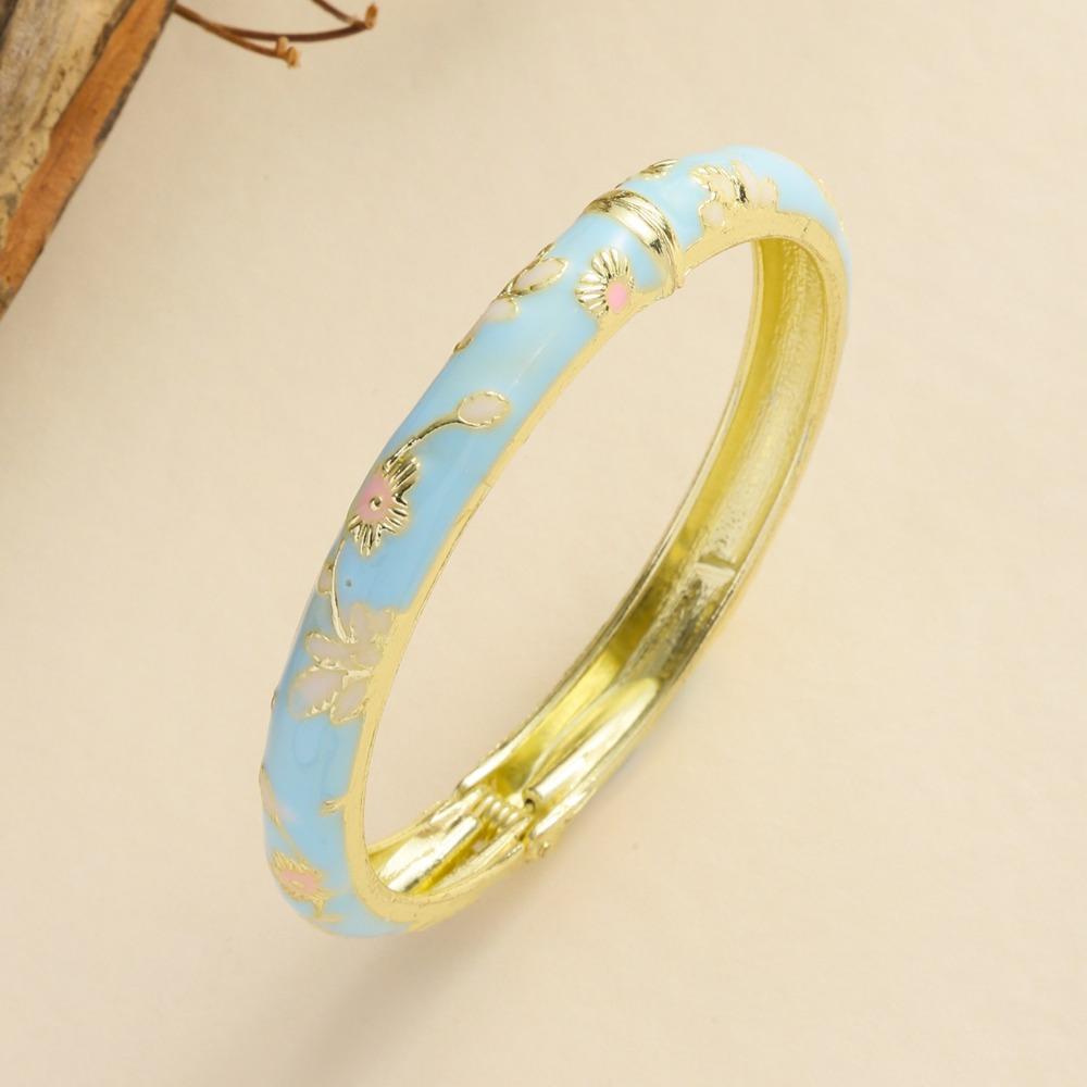 Small Flower Enamel Cloisonne Bracelet Vintage Design Ethnic Bracelet Women Gifts