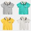 Boys' Lapel Short Sleeve T-shirt Summer Small Children's Clothing Baby Boys' Smiling Face Tops Children's Polo Shirt Half Sleeve Clothes