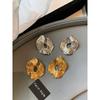 Accessible Luxury Exaggerated Asymmetrical Metal Texture Female Earrings