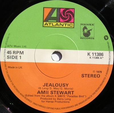 7inch Record AMII STEWART - Jealousy K11386 Atlantic, Hansa 1979 UK Dance & Electronica Used