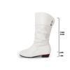 Fall Winter Large Size Student Knight Boots Low Heel Round Head Women's Mid-Calf Boot Warm Rubber Material Leisure Style