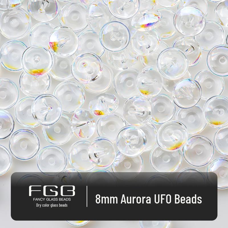 

Радужные стеклянные бусины-бисер Аврора 4-10 мм: Супер блестящие, прозрачные круглые/дисковые бусины для DIY украшений и рукоделия. 30g