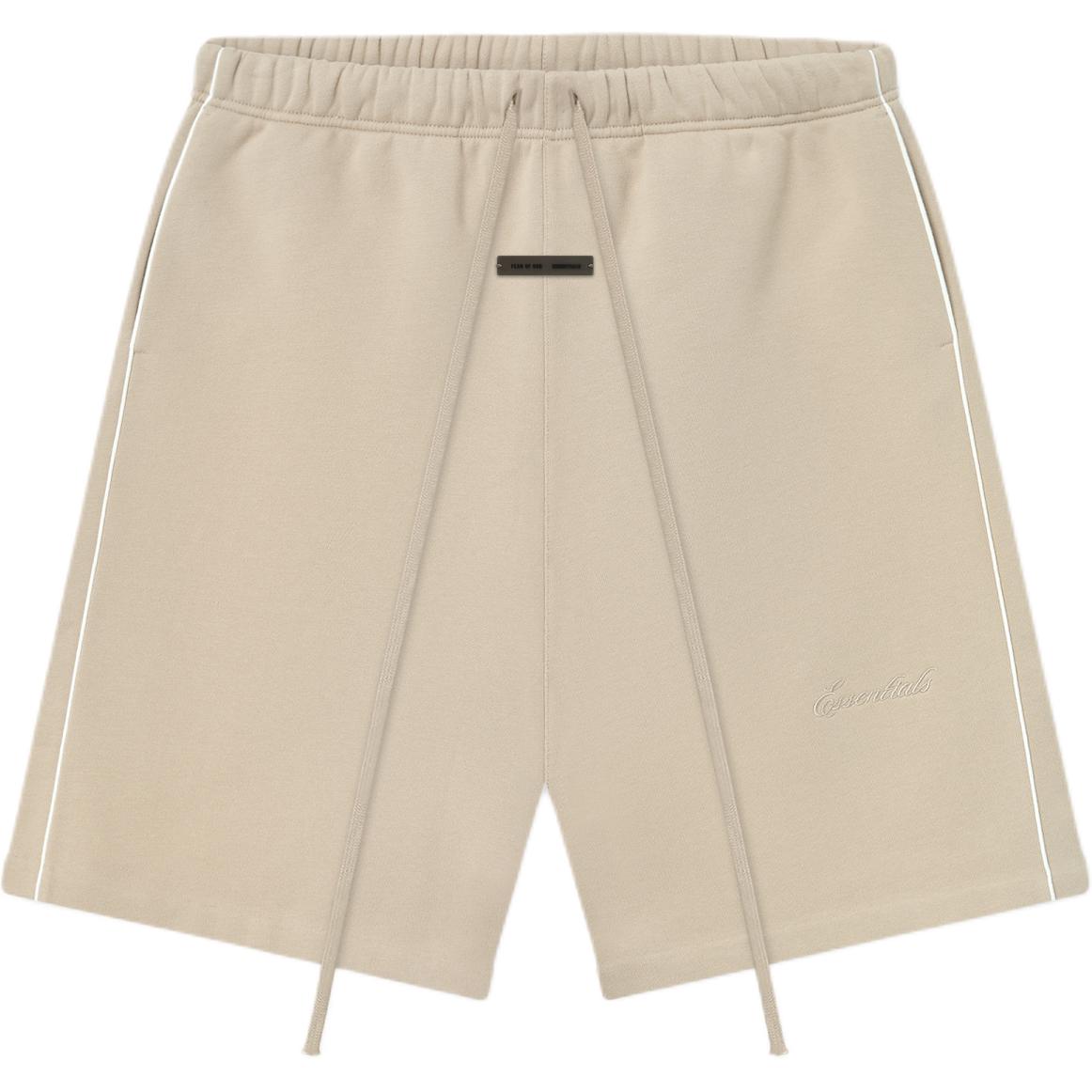 

Fear of God Essentials Свободные флисовые шорты с кантом Дерево/Облачно-белый Мужские брюки Крем 160SP254551F L