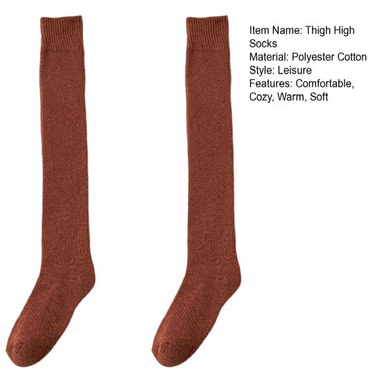 Women Extra Long Thigh High Socks Winter Warm Over Knee High Stockings Thick Thermal Knit Leg Warmers
