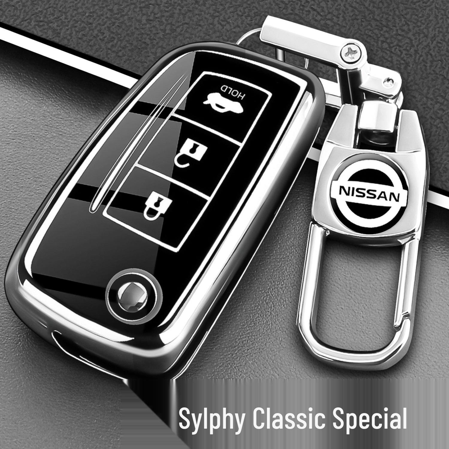 Compatible Key Case for Nissan Sylphy Classic 24 Model Facelift 1.6L Comfort - Folding Remote Shell Buckle Pearl White Single Shell / No Buckle