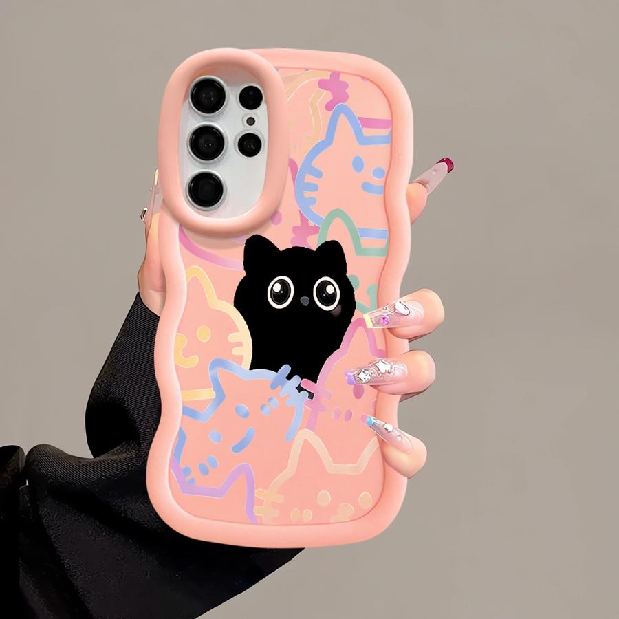 Cartoon Cute Cat Soft Phone Cover Case for Samsung Galaxy S20 FE S23 Plus S25 S24 A25 S21 A26 S22 Ultra A24 A36 A55 A54 A35 A34