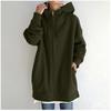 Autumn and Winter Women's New Personality Street Casual Warm Sweater Zipper Hooded Long Fleece Jacket
