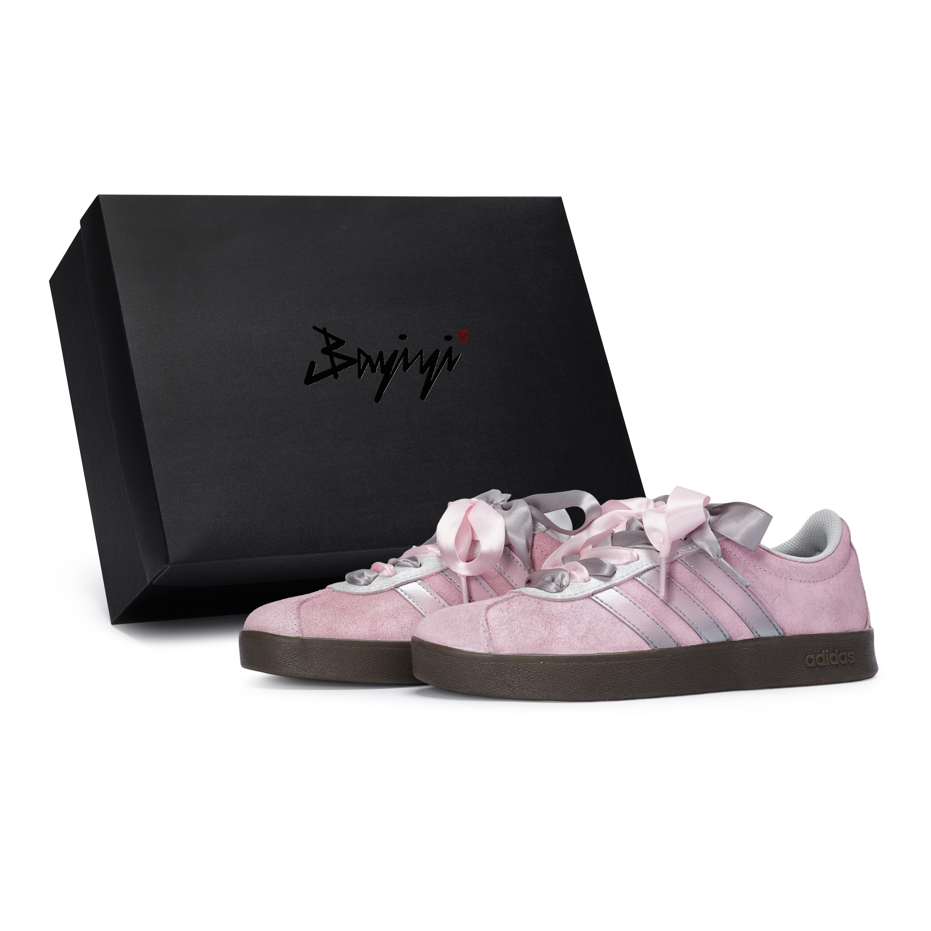 

Adidas Neo Vl Court 811 Manufacturing, Man Tao Ye, Special Shoe Box Low top Skateboard Shoes Unisex Mist Pink Silver HQ1802(Team80-S-BOX) 43⅓