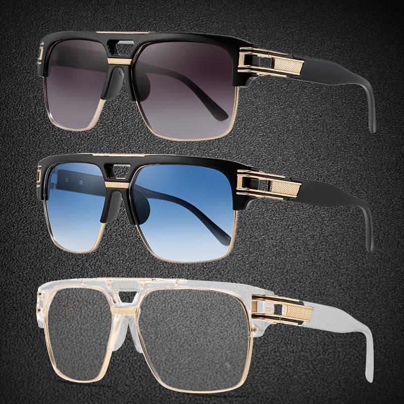 Luxury Stylish Brand Men Sunglasses  Designer Square Metal Sun Glasses Classic Fashion Driving Alpha Shades UV400