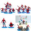 7pcs Mini Spiderman Figures Pvc Miniatures Desktop Cake Topper Decoation