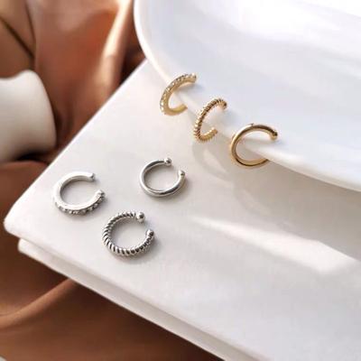 3Pcs  Zircon Ear Cuffs Without Piercing Ear Clip Earrings Non-Piercing Fake Cartilage Earrings For Women Jewelry Gifts