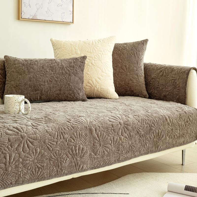 Verdickter Chenille Liegesofa-Überwurf für Wohnzimmer Universelle Sofamatte Rutschfester Couch-Überzug Sofahandtuch Mehrere Größen