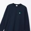 Champion Long Sleeve Long Crew Men's T-Shirt, Navy, Sleeve, Neck, 100% Cotton, One-Point Logo, Basic, C3-Z413