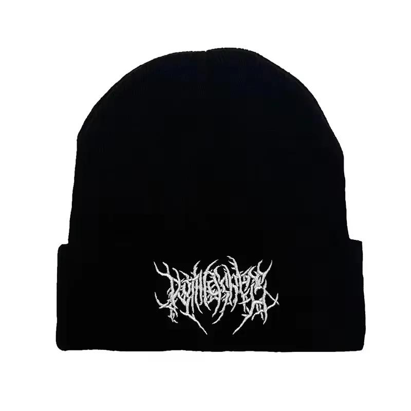 Warm Women Men Winter Beanies Hats Gothic Street Punk Knitted Bonnet Caps 100% Cotton Keep Warm Skullies Beanies Hats