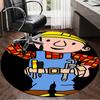 1PC The Builder's Adventure Round Rug, Non-slip Chair Mat, Home Decor, Circle Carpet Perfect for Office, Bedroom, Living Room,Christmas gift
