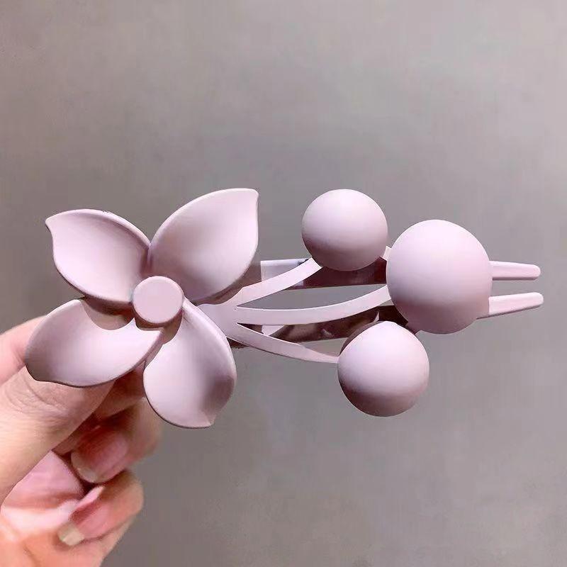 Flower Fruit Hairpin, Women's High-end Hairstyle Accessory, Ponytail Clip, Duckbill Clip, Fashionable Anti-static Hairpin