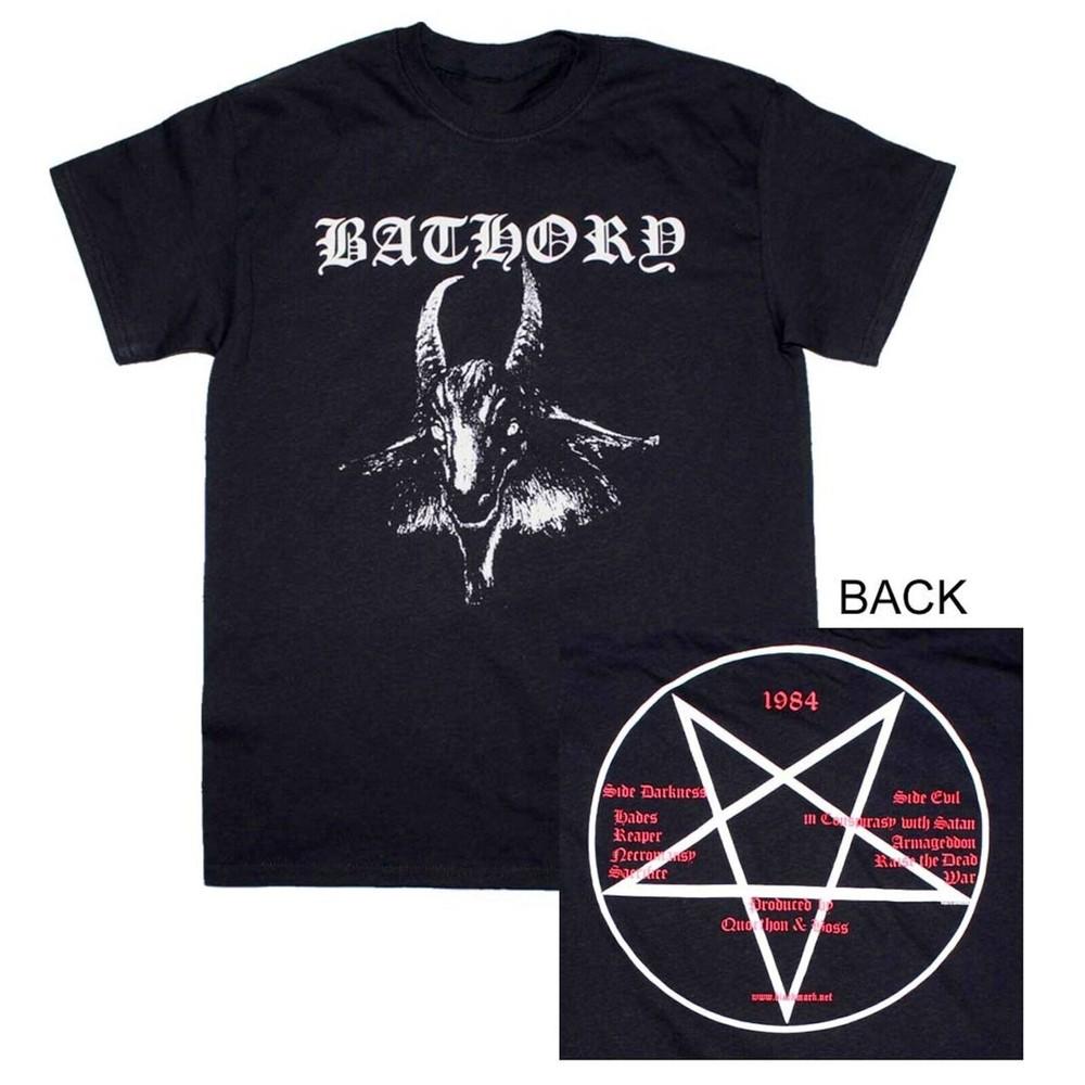 

BATHORY cd cvr 1984 GOATS HEAD Official SHIRT MED New black mark blood fire Unisex T-Shirt XXXXL