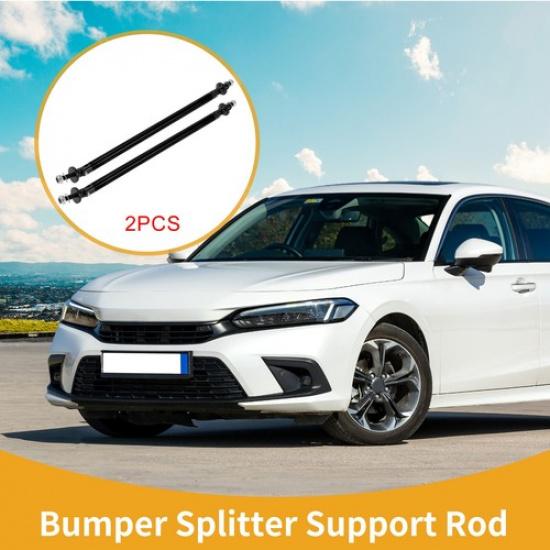 2pcs 200mm787in Adjustable Front Bumper Lip Splitter Strut Support Bars Black