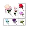 Knot Wedding Corsage Simulation Silk Rose Brooch Wedding Dress Flower Accessories Forest Berry Simulation Single Rose Corsage