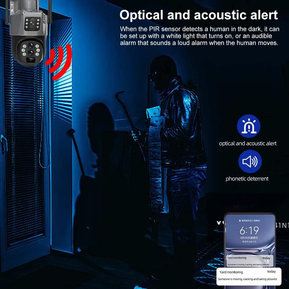 LS VISION 12MP 6K Solárna batériová kamera Vonkajšia 10x Zoom Trojitý objektív PTZ WiFi Dohľadová kamera Bezpečnostná ochrana 4K 8MP Chytrá CCTV kamera