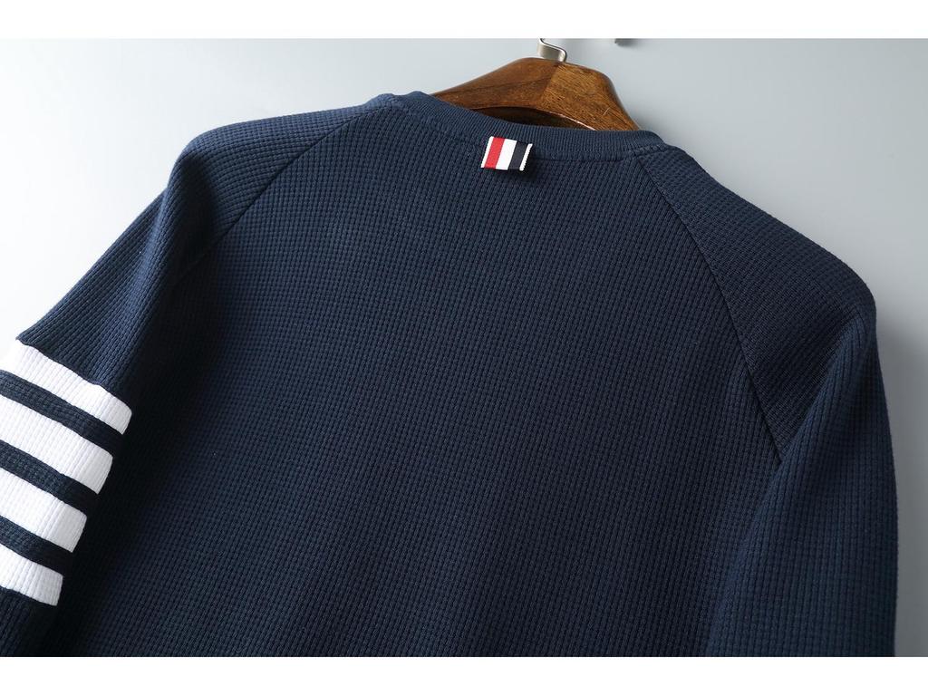 Unisex TB JL Street Style Waffelstrick Sweatshirt - Neu Rundhalsausschnitt, Lockerer Pullover, Lässige Jacke auf Lager