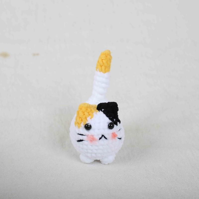 Cute Small Cat Doll Crochet Keyrings Creative Knitted Kitten Keychain For Gifts Handmake Knitting Cat Keychain Car Keys Pendant