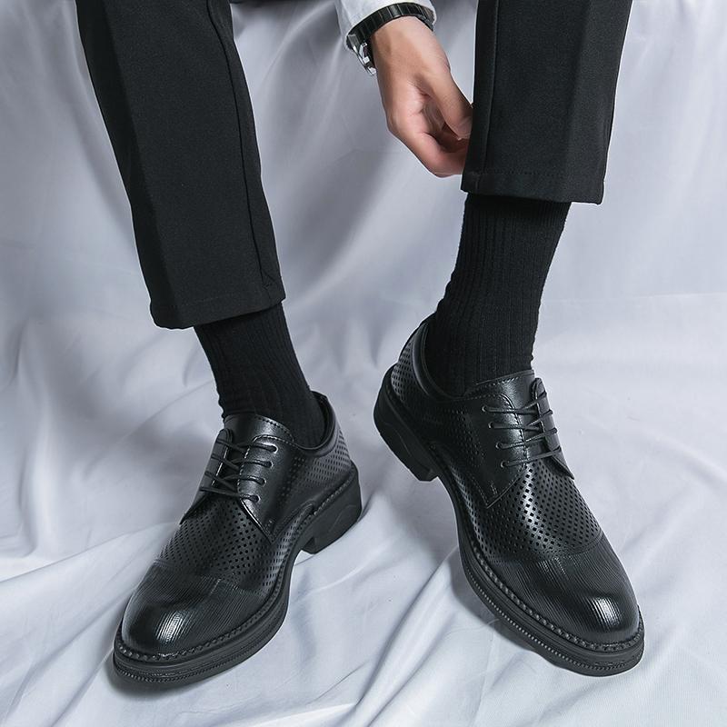 Summer Men's Shoes Black Leather Formal Shoes for Men Oxfords Male Wedding Party Office Business Shoe Man Zapatos De Hombre