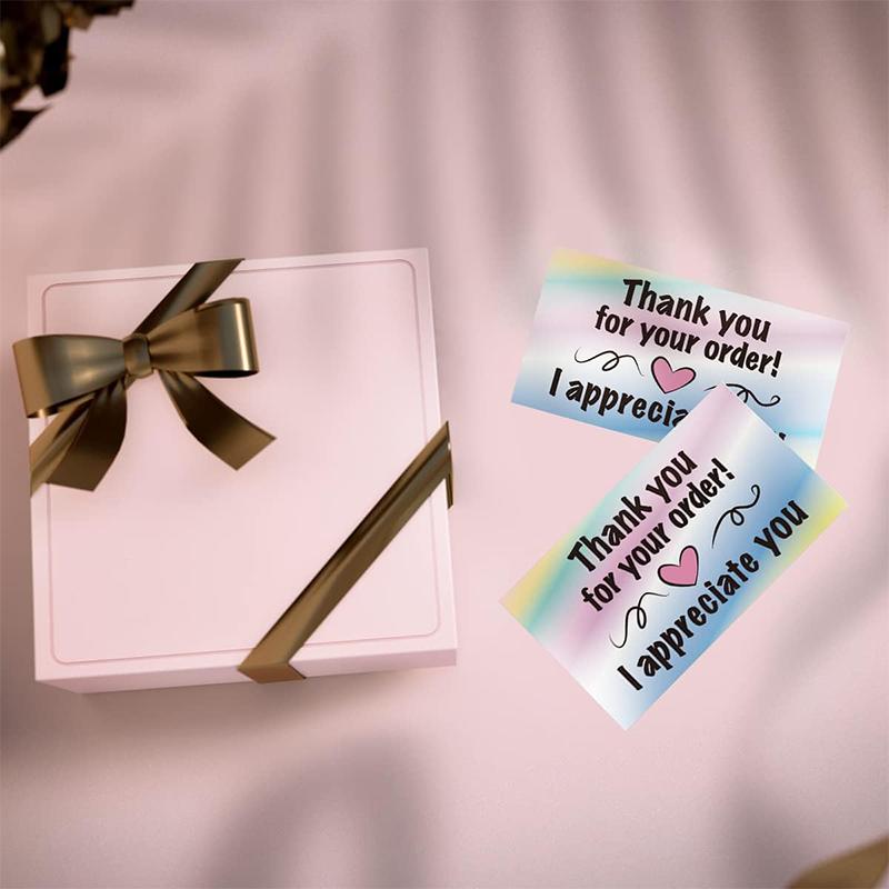 50pcs I Appreciate You Thank You Card Shopping Purchase Greeting Cards for Small Business Owners Package Inserts