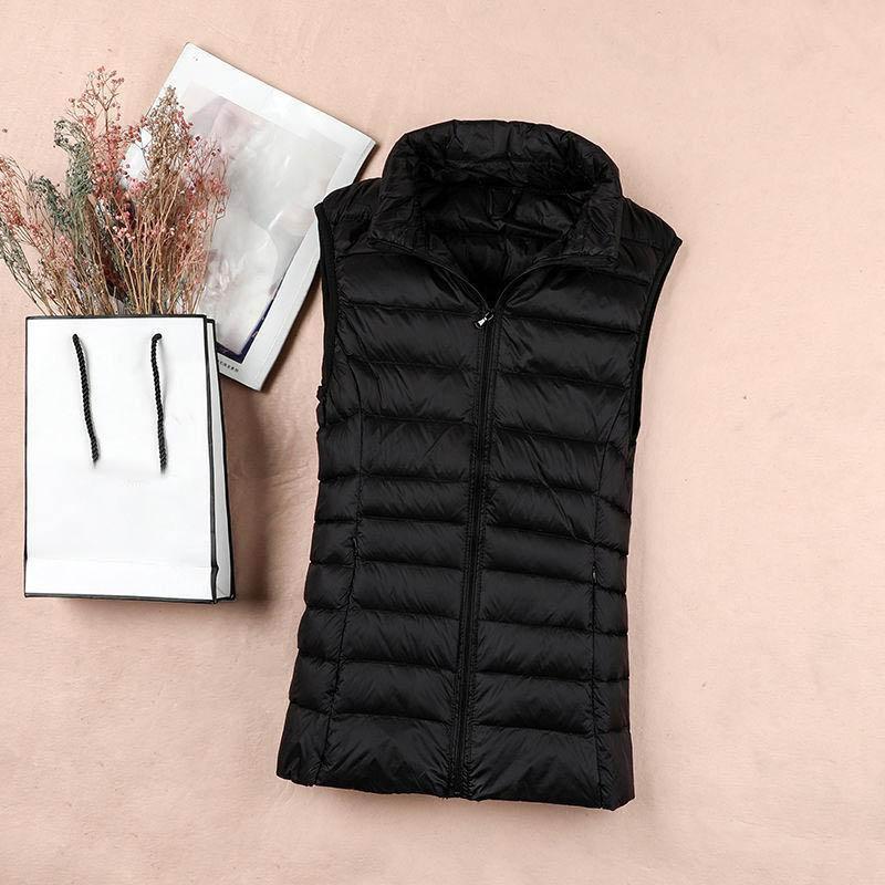 Giacca in Piumino d'Anatra Bianca Gilet da Donna Autunno Inverno Senzamaniche Gilet Caldo Leggero Piumino Top Femminili Capispalla 8XL
