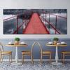 Moderne Landschaft Poster und Drucke Wand Kunst Leinwand Malerei Dekorative Rote Eisen Brücke Bilder für Wohnzimmer Dekor Kein Rahmen