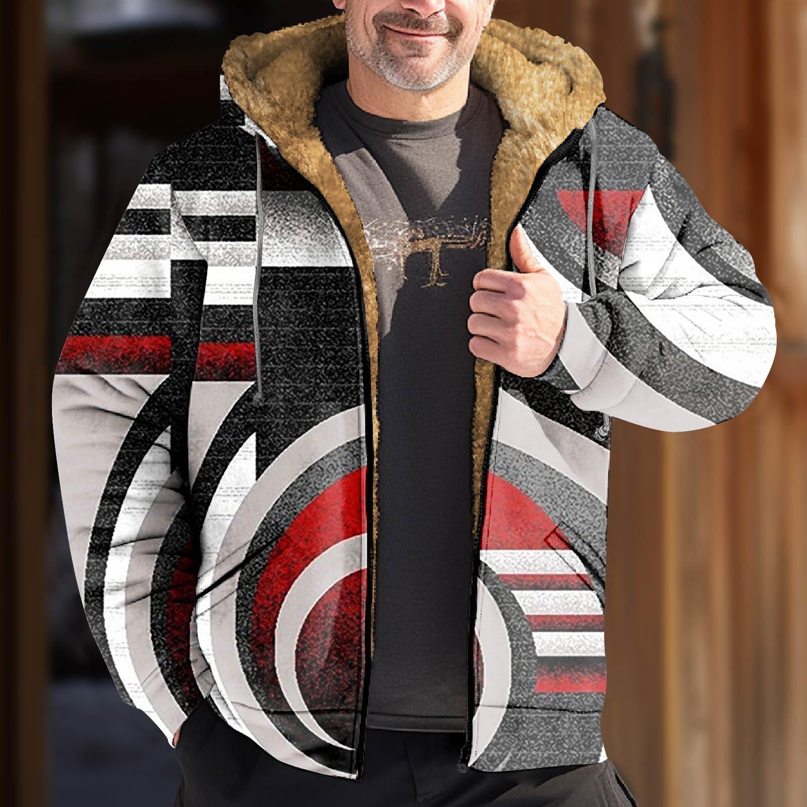 

Мужская куртка с принтом, мужская весенне-осенняя повседневная трендовая куртка на молнии с капюшоном M красный