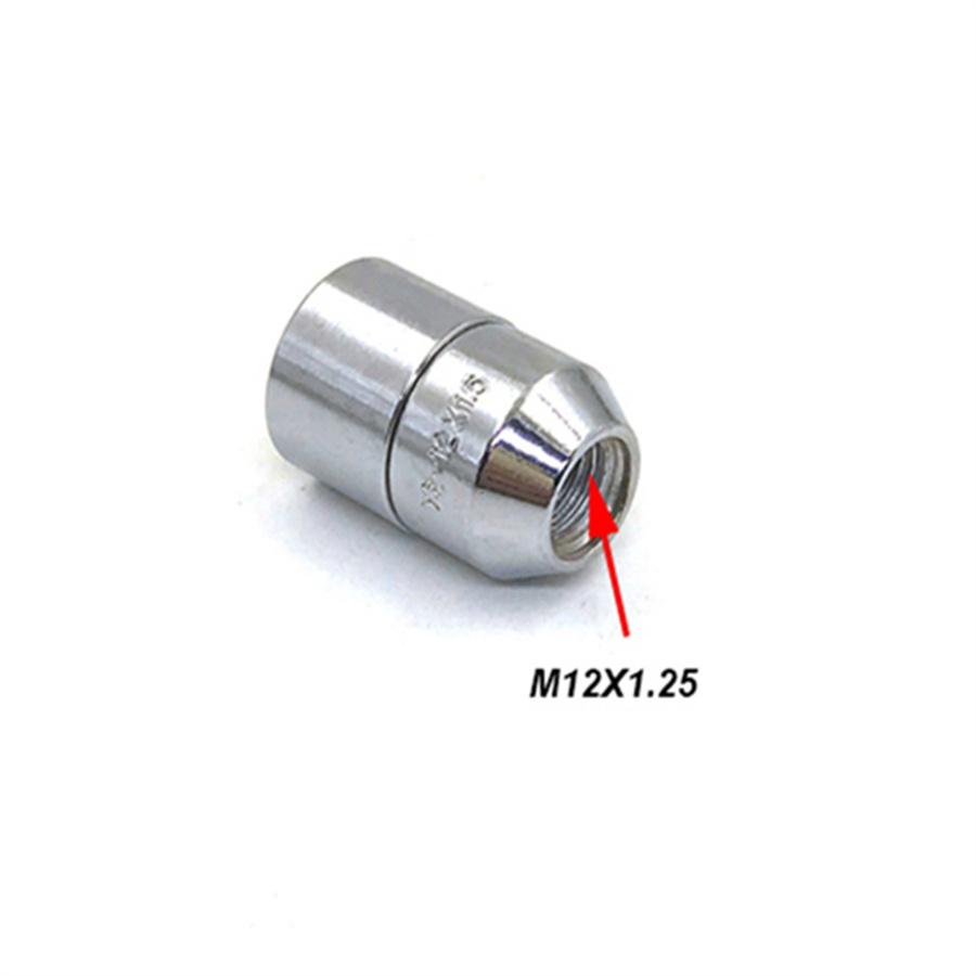 Car Steel M12x1.25 Wheel Lock Lug Nut +4 Pcs Anti Theft Locking Nut w/ 2 Key Set