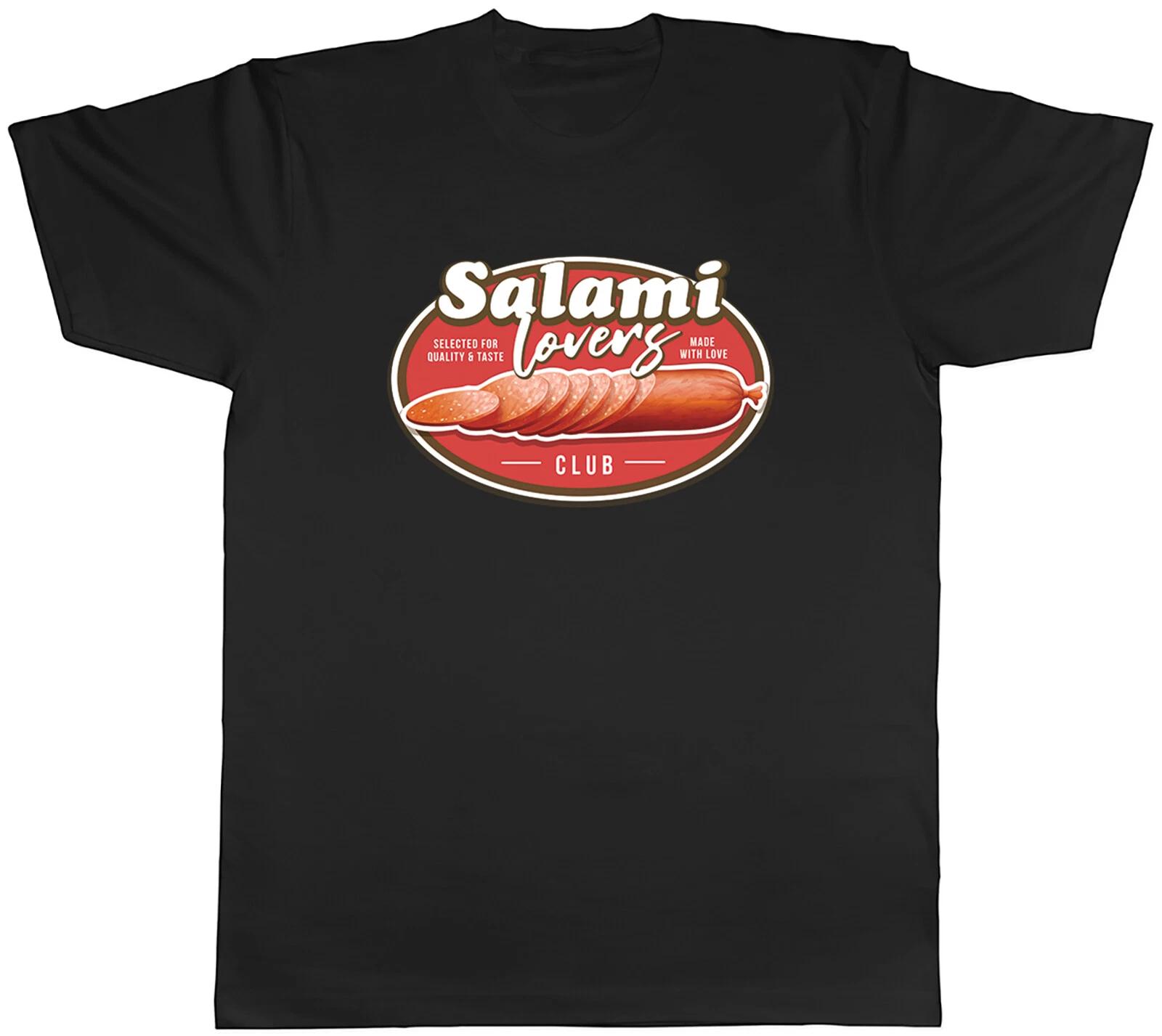 Salami Lover Club Mens T-Shirt Funny Food Label Tee Gift XL