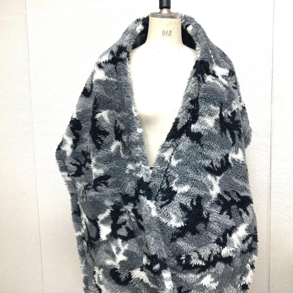 BALENCIAGA 673572 logo Stole/Shawl Large shawl Big size boa camouflage Scarf