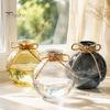 Klarer Wasserpflanzenbehälter Runder Harz-Vase, Transparenter Kugel-Blumentopf mit Jute-Glasvase für Blumenbogen, Moderner Kunststoff-Pflanztopf