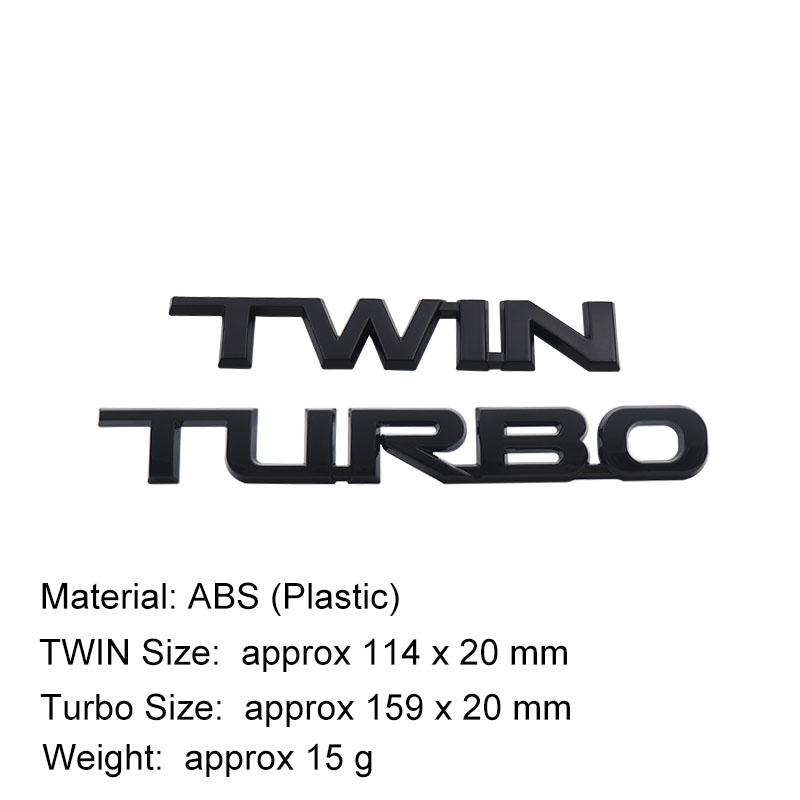 3D Premium ABS Twin Turbo Letter Sticker Tail Bumper Badge Auto Rear Trunk Emblem Accessories Exterior Decoration