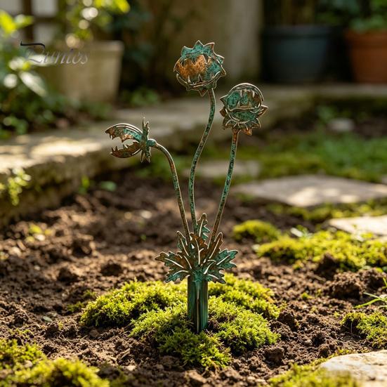 Einzigartiger Blumenbeet-Akzent Fleischfressende Pflanze Gartenstecker, Metall Venusfliegenfalle Hofkunst Skurrile Terrassen-Boden-Einlage Skulptur für Außenweg