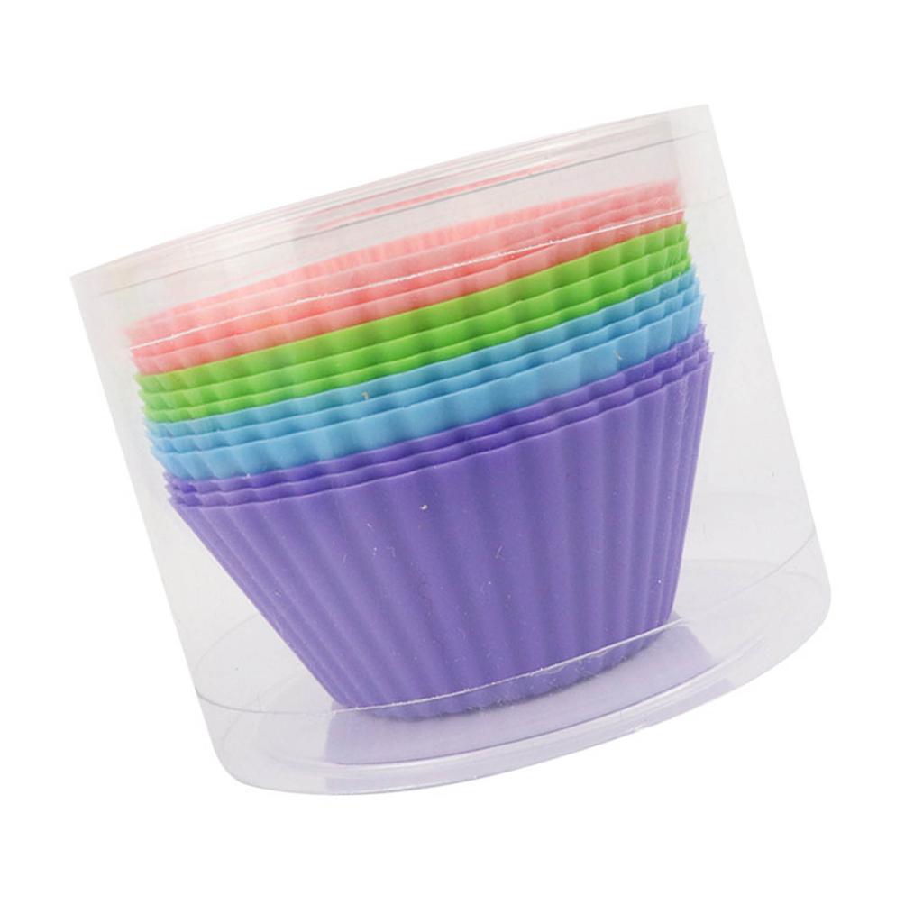 12pcs Silicone Baking Cups High Temperature Resistant Food Grade Silicone Muffin Cups for Party