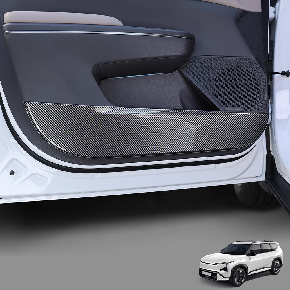 Für Kia EV5 2026 2026 Kohlefaser 4 Stück Tür Anti-Kick-Panel Abdeckung Zierleisten Innenraumleisten Dekorationszubehör