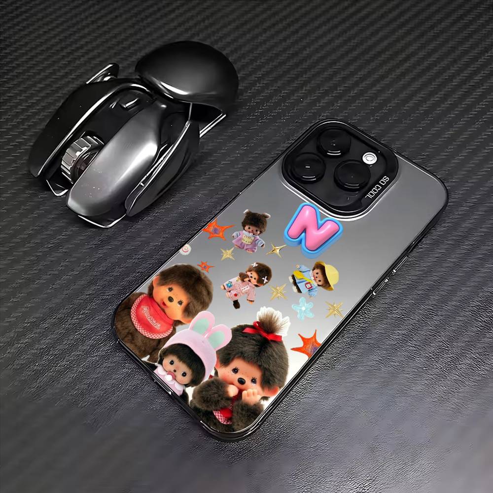 

Lovely D-Doll M-Monchhichis Phone Case For iPhone17,16,15,14,13,12,11 Plus,Pro Max Colored Silver Plated Inside Cover iPhone17PRO