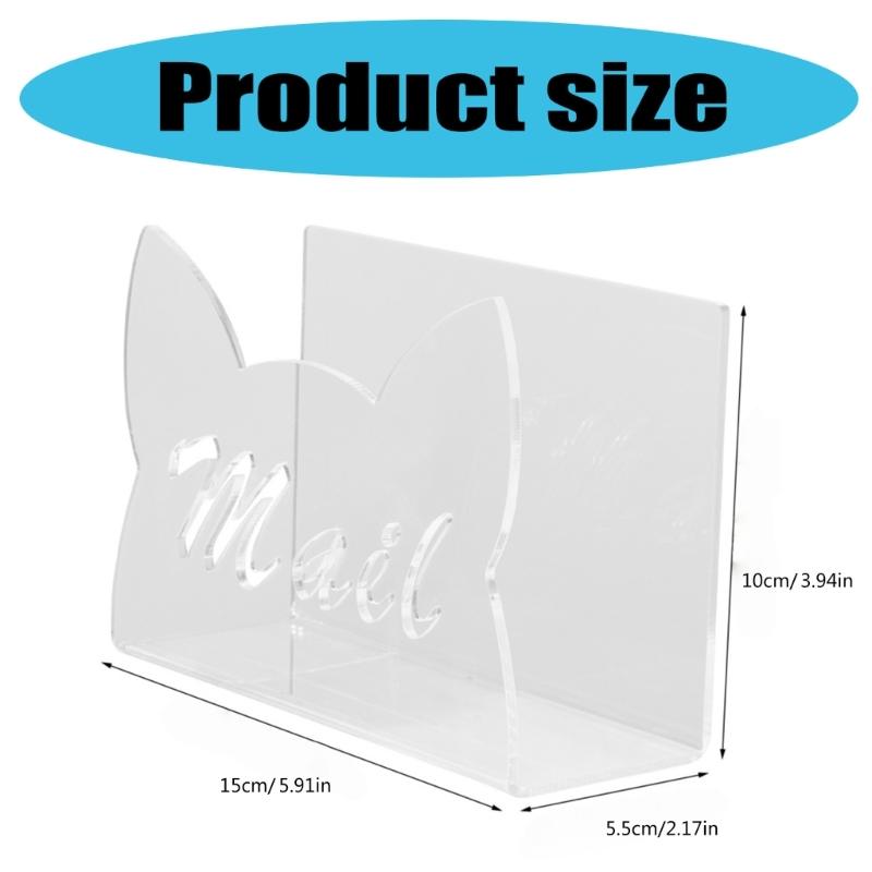 Transparent Acrylic Desktop Letter Organizer For Office Home Clear Paperworks Storage Rack for Folders Books Bill