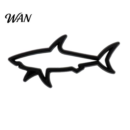 Non-fading Car Sticker Zinc Alloy Shark 3D Hollow Out Animal Decal for Vehicle Side Creative Badge Motorcycle Electric Vehicles Long-lasting